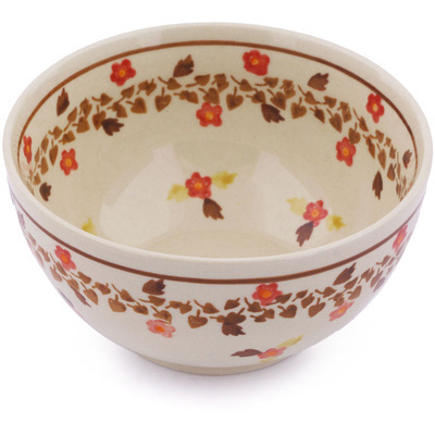 Polish Pottery Bowl 5&quot; Autumn Vines