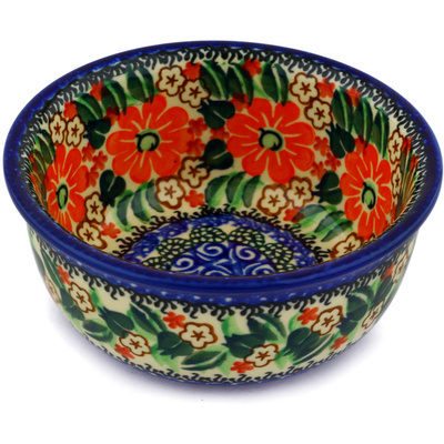 Polish Pottery Bowl 5&quot; Beautiful Daisy UNIKAT