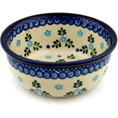 Polish Pottery Bowl 5&quot; Blue Alysum Patch
