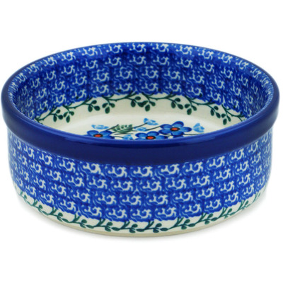 Polish Pottery Bowl 5&quot; Blue Blossom