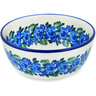Polish Pottery Bowl 5&quot; Blue Carnation