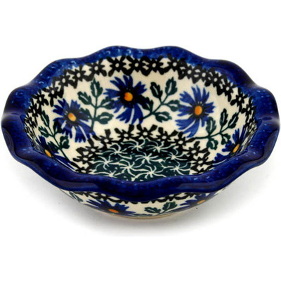 Polish Pottery Bowl 5&quot; Blue Chicory