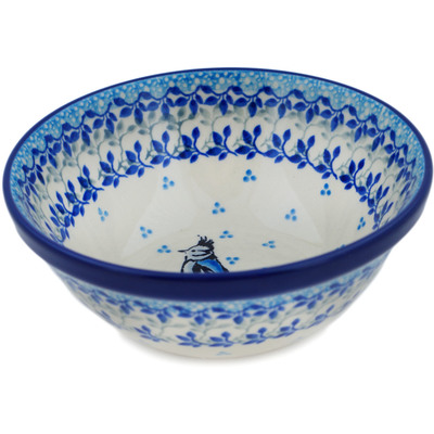 Polish Pottery Bowl 5&quot; Blue Grove