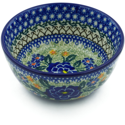 Polish Pottery Bowl 5&quot; Blue Perfection UNIKAT