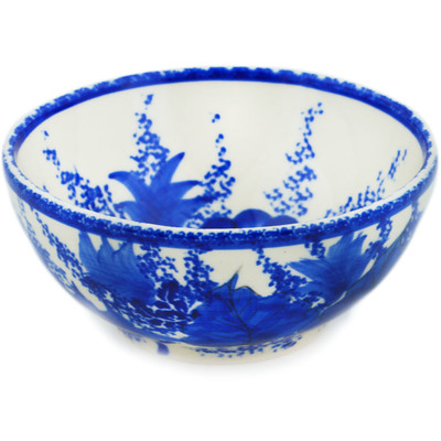 Polish Pottery Bowl 5&quot; Blue Poppy Dream
