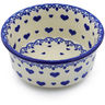 Polish Pottery Bowl 5&quot; Blue Valentine Hearts