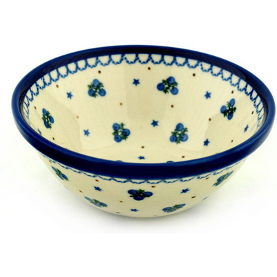 Polish Pottery Bowl 5&quot; Blueberry Stars