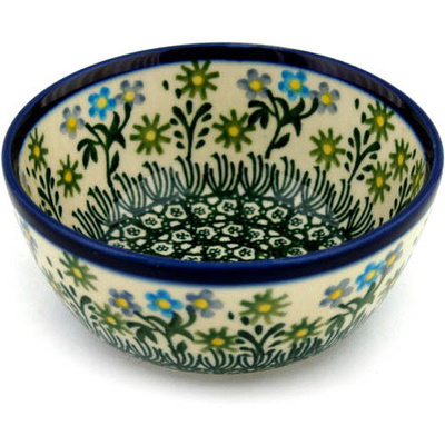 Polish Pottery Bowl 5&quot; Booming Asters