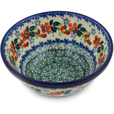 Polish Pottery Bowl 5&quot; Budding Blossom