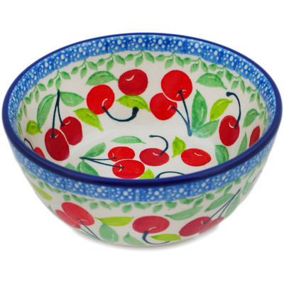 Polish Pottery Bowl 5&quot; Cherry Sweet