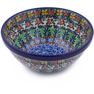 Polish Pottery Bowl 5&quot; Colorful Dreams UNIKAT