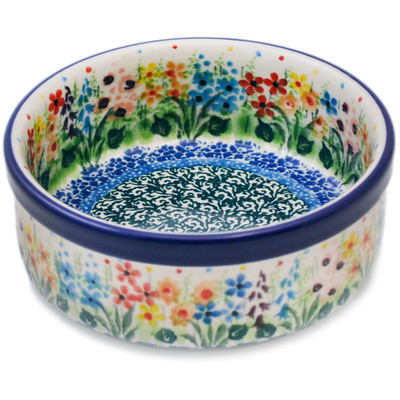 Polish Pottery Bowl 5&quot; Colors Of The Wind UNIKAT