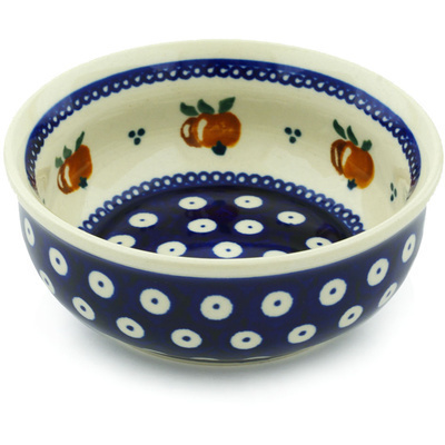 Polish Pottery Bowl 5&quot; Country Apple Peacock