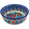 Polish Pottery Bowl 5&quot; Country Bouquet UNIKAT