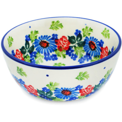 Polish Pottery Bowl 5&quot; Countryside Floral Bloom