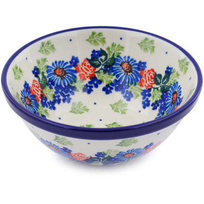 Polish Pottery Bowl 5&quot; Countryside Floral Bloom