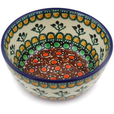 Polish Pottery Bowl 5&quot; Cranberry Medley UNIKAT