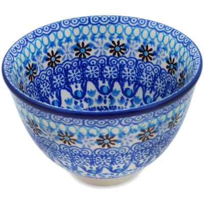 Polish Pottery Bowl 5&quot; Crocheted Granny Squares