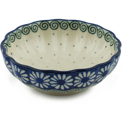 Polish Pottery Bowl 5&quot; Daisy Swirl