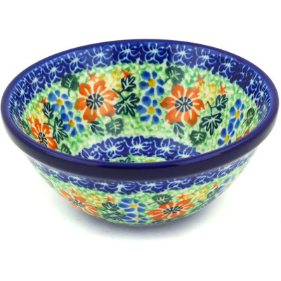Polish Pottery Bowl 5&quot; Floral Country UNIKAT