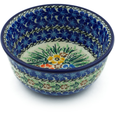 Polish Pottery Bowl 5&quot; Flower Patch UNIKAT