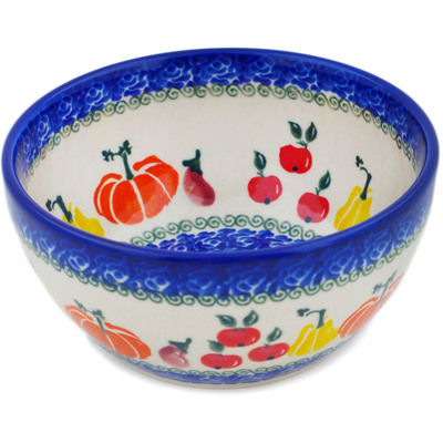 Polish Pottery Bowl 5&quot; Fresh Vegetable Garden