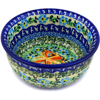 Polish Pottery Bowl 5&quot; Fritillaries UNIKAT