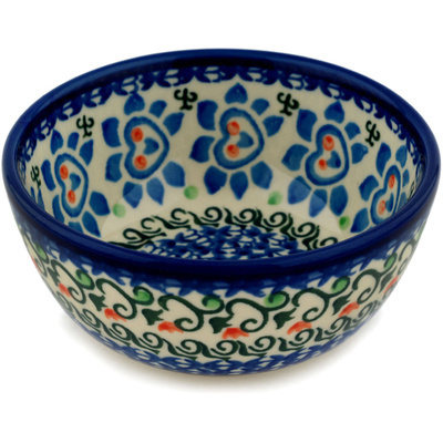 Polish Pottery Bowl 5&quot; Garden Heart