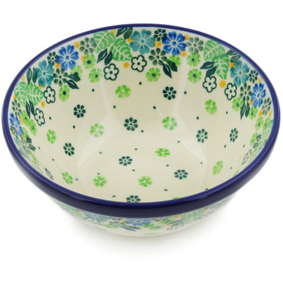 Polish Pottery Bowl 5&quot; Good Luck Wildflowers