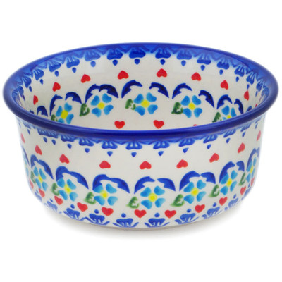 Polish Pottery Bowl 5&quot; Graphic Armor