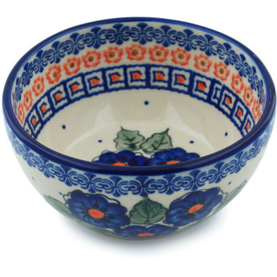 Polish Pottery Bowl 5&quot; Greek Poppies