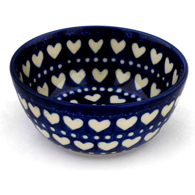 Polish Pottery Bowl 5&quot; Heart To Heart