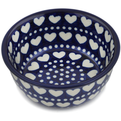 Polish Pottery Bowl 5&quot; Heart To Heart