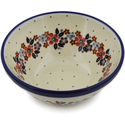 Polish Pottery Bowl 5&quot; Jewel Tones