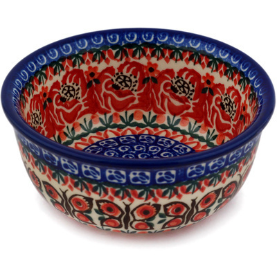 Polish Pottery Bowl 5&quot; La Paloma Butterflies UNIKAT