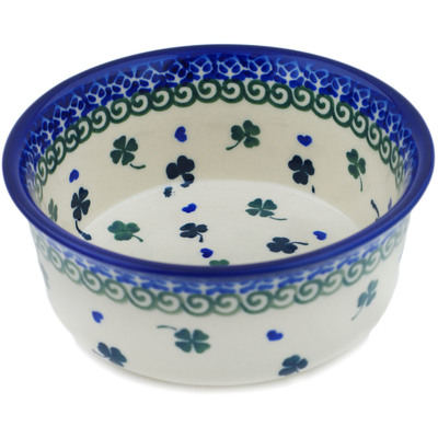 Polish Pottery Bowl 5&quot; Lucky Clovers