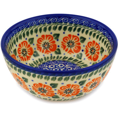 Polish Pottery Bowl 5&quot; Marigold Morning