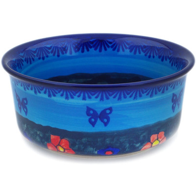 Polish Pottery Bowl 5&quot; Midnight Garden