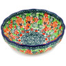 Polish Pottery Bowl 5&quot; Orange Pansies UNIKAT