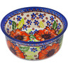 Polish Pottery Bowl 5&quot; Orange Zinnia