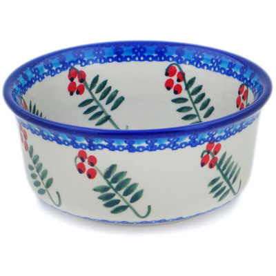 Polish Pottery Bowl 5&quot; Red Berries