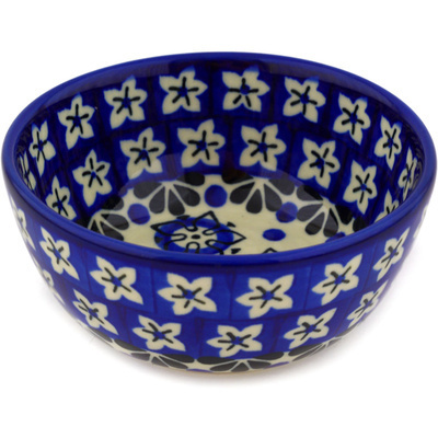 Polish Pottery Bowl 5&quot; Royal Star Flower