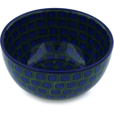Polish Pottery Bowl 5&quot; Sapphire Mosaic UNIKAT