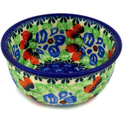 Polish Pottery Bowl 5&quot; Seeds Of Autumn UNIKAT