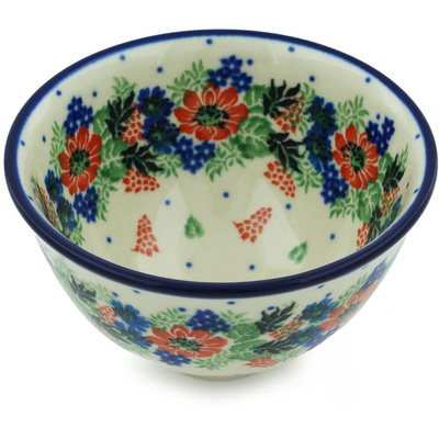 Polish Pottery Bowl 5&quot; Spring Garland