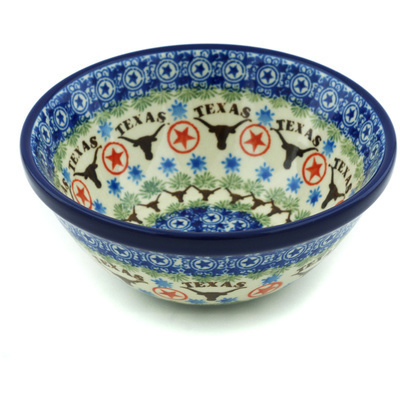 Polish Pottery Bowl 5&quot; State Of Texas