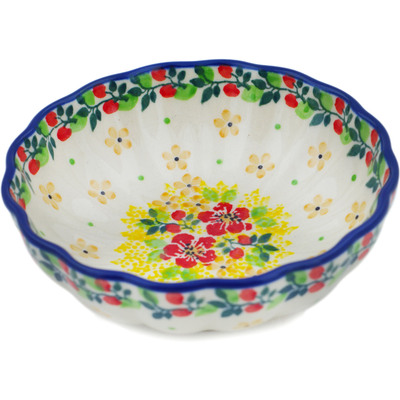 Polish Pottery Bowl 5&quot; Summer Blossoms