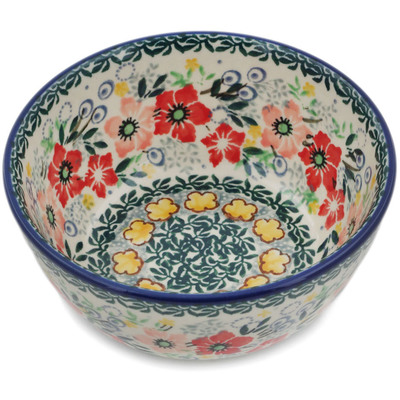 Polish Pottery Bowl 5&quot; Summer Joy UNIKAT