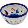 Polish Pottery Bowl 5&quot; Sweet Sailboats
