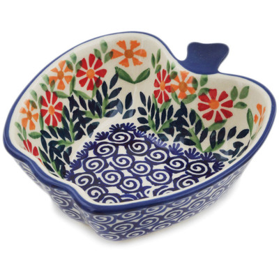 Polish Pottery Bowl 5&quot; Wave Of Flowers